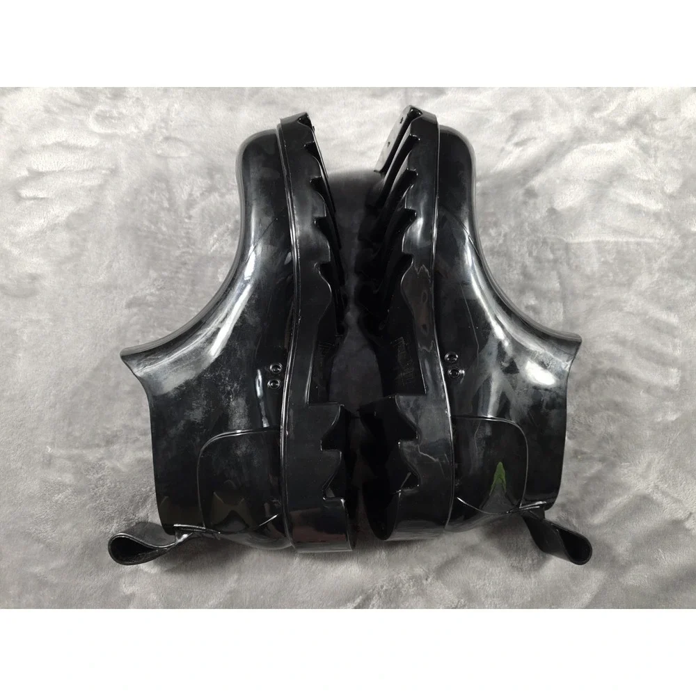 Free People High Street Black Ankle Rain Boots Size 10 Chunky Soles (NEVER USED)